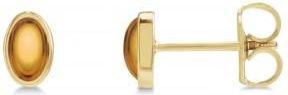 Allurez Oval Natural Cabochon Citrine Stud Earrings 14K Yellow Gold (0.29ct)