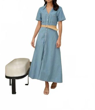 Blu Pepper Lara Maxi Dress In Light Denim