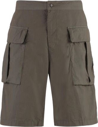 Aspesi Cotton Cargo Bermuda Shorts - Heren - Korte Broeken - Grijs - L - Katoen - Korte Broeken