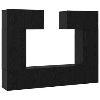 Berkfield Home TV Cabinet Set 6 pcs Black oak 80 x 30 x 30 cm Engineered wood