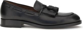 Fratelli Rossetti Black Calf Leather Bos Taurus Slip-On Mens Loafers