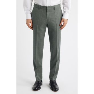 BOSS Genius Slim Fit Virgin Wool Dress Pants in Open Green at Nordstrom, Size 30