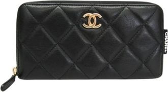 Chanel Pre-owned Wallets, female, Black, Size: ONE SIZE Pre-owned Matelasse Long Wallet