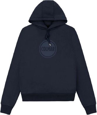 Colmar Blauwe Hooded Sweater met 3D Logo Print - Heren - Hoodies - Blauw - S - Katoen - Hoodies & sweatvesten