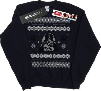 Star Wars Heren Kerstmis Darth Vader Fair Isle Sweatshirt (Marineblauw)
