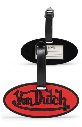 Von Dutch Logo Patch 2-Piece Suitcase ID Tag Set with Adjustable Straps at Nordstrom