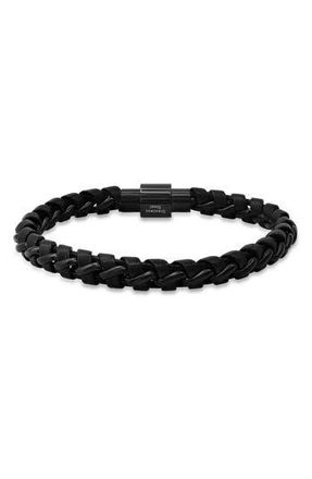 HMY Jewelry Braided Leather Bracelet in Black at Nordstrom Rack