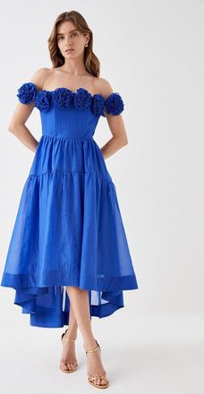 Coast Flower Ruffle Bardot Midi Dress