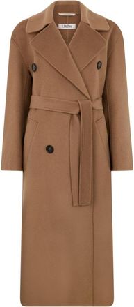 Max Mara Dalila Coat - Dames - Jas met riem - Bruin - M - Wol - Jassen