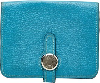 Herm&egrave;s Blue Togo Leather Coin Purse/Coin Case (Pre-Owned)