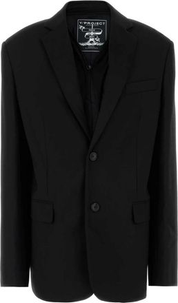 Y / Project Oversize Zwart Jersey Blazer - Dames - Blazers - Zwart - S - Jassen