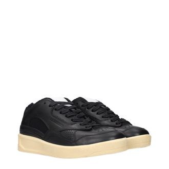 Jil Sander Leather Low-Top Sneaker - Black