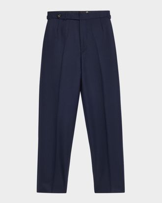 Dunhill Men & apos;s Super 170s Wool Flat-Front Trousers
