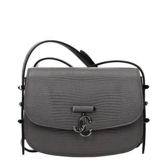 Jimmy Choo London Damens Umh&auml;ngetaschen Leder Grau/Rotguss