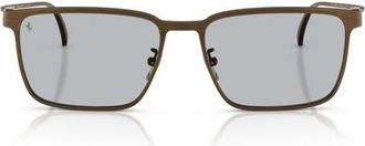 Ferrari FH1033D 58mm Pillow Sunglasses in Grey/brown Brush/grey at Nordstrom