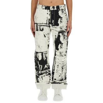 Alexander McQueen Patch Workwear Jean - Heren - Jeans - Veelkleurig - Maat: L Katoen