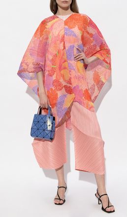 Pleats Please Issey Miyake Pleated Poncho, Womens, Multicolour