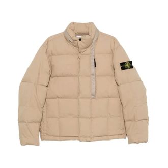 Stone Island Kort donsjack - Heren - Jassen - Beige - Maat: L Katoen