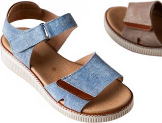 Eric Michael Womens Ariana Flat Sandal In Denim