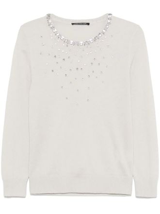 Luisa Cerano rhinestoned sweater - Neutrals