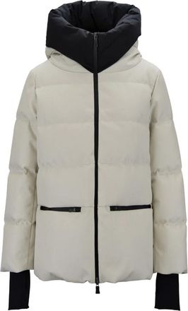 Herno Kort donsjack met hoge kraag - Dames - Gewatteerde jassen - Beige - L - Polyester - Jassen