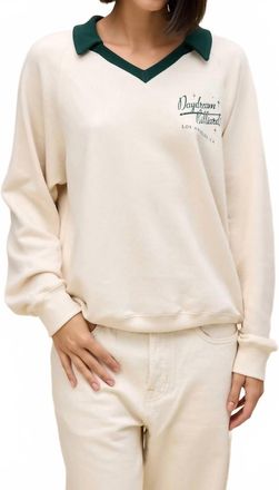 Daydreamer Billiards Polo Sweatshirt In Beige