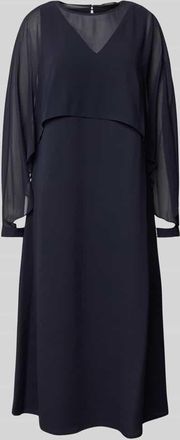 Comma Midikleid in Layering-Optik in Marine, Gr&ouml;&szlig;e 34