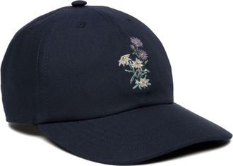 Bally floral-embroidered baseball cap - men - Wool - One Size - Blue