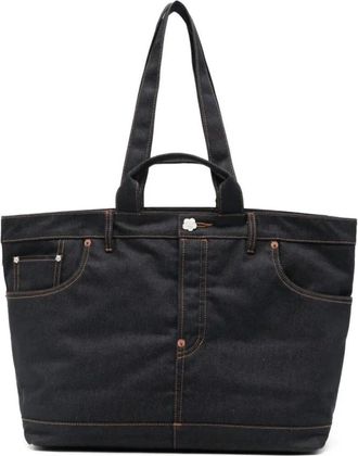 Kenzo Five Pockets Tote Bag - Heren - Shoppers - Blauw - ONE Size - Katoen - Tassen