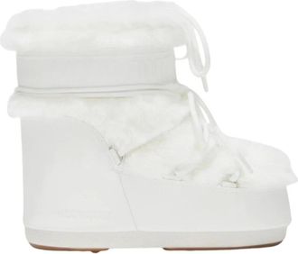 Moon Boot Icon Low Faux Fur Boot - Dames - Schoenen - Wit - Maat: 33 EU Zijde