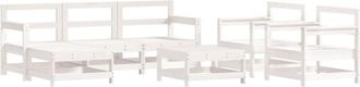 vidaXL Vidaxl - 7 Piece Garden Lounge Set White Solid Wood Pine