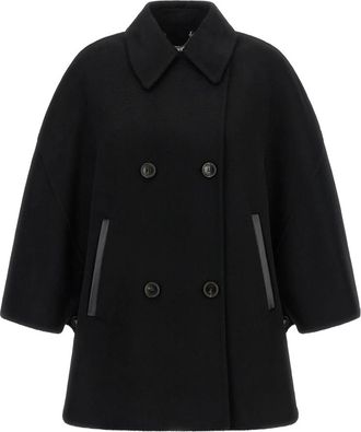 Max Mara Jassen, Dames, Zwart, M, Kasjmier, Mxa Ospite Unlined Hood