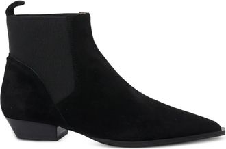 &Aacute;ngel Alarc&oacute;n suede pointed-toe boots - women - Suede/Rubber/Calf Leather - 36 - Black