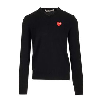 Comme Des Gar&ccedil;ons Crew Neck Wool Jumper - male - Comme des Gar&ccedil;ons Play - Round-neck Knitwear - Black - XS - Knitwear