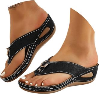 Generic Sandals For Women 2026 Wide Dressy Womens Fashion Orthotic Flip Flops Ladies Slip On Lightweight Athletic Thong Sandals With Comfortable Plantar Fasci