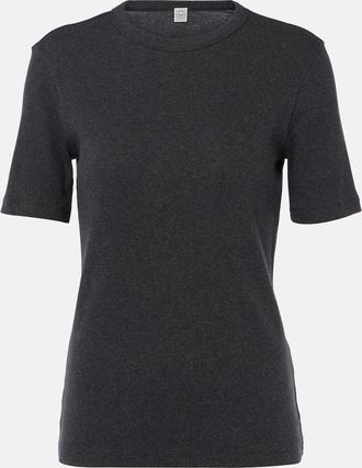 Toteme Ribbed-knit cotton-blend jersey top