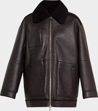 Theory Reversible Shearling Cocoon Coat