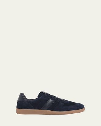Tom Ford Mens T Suede and Leather-Trim Low-Top Sneakers