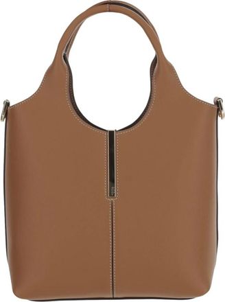 Tod's Handbags, female, Brown, ONE SIZE, Calfskin Leather Bag with Logo Detail