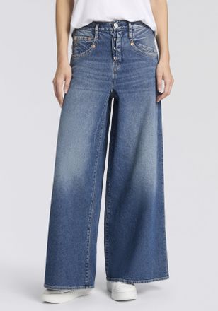 Herrlicher 5-Pocket-Jeans HERRLICHER Shyra Palazzo Denim, Damen, Gr. 26, L&auml;nge 32, iconic, Denim/Jeans, Obermaterial: 99% Baumwolle, 1% Elasthan, weit lang, Jean