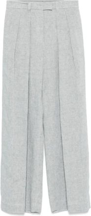 Brunello Cucinelli Broeken, Dames, Grijs, M, Katoen, IJsblauwe Metallic Draadbroek