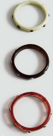 Mango Set 3 bracciali resina combinati marrone - Donna - Taglia unica - MANGO