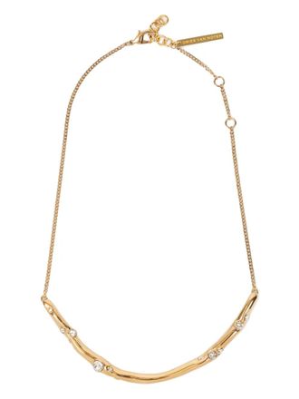Dries Van Noten crystal-embellished chain necklace - women - Rhinestone/Gold Plated Brass - One Size
