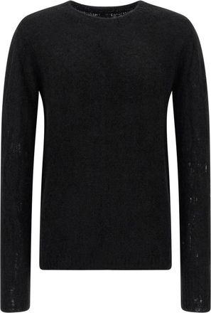 Thom Krom M K 122 Sweater - Heren - Ronde hals truien - Zwart - L - Wol - Truien & Vesten
