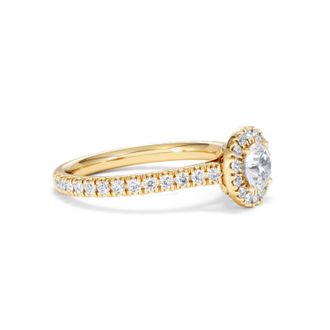 The Diamond Store Reina Lab Diamond Halo Engagement Ring in 18K Gold 1.10ct F/VS1