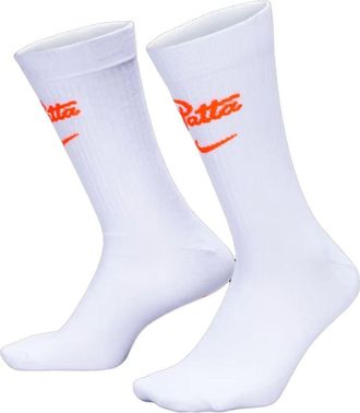 Nike x Netherlands x Patta Cryoshot Everyday Essential Crew Socks (2 Pairs) White Orange IO9462-900
