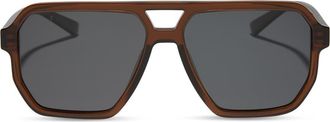 DIFF Eyewear Cameron 57mm Polarized Navigator Sunglasses in Whiskey /Grey at Nordstrom