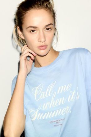 H&M Printed t-shirt in Light Blue/summer at Nordstrom, Size X-Large