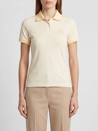Sporty & Rich Polo a righe in cotone con logo ricamato