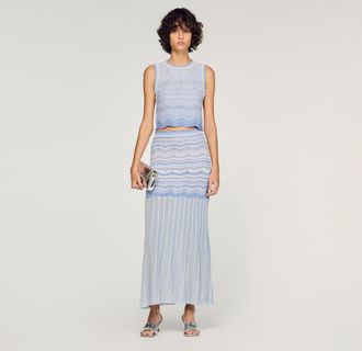 Sandro Cropped decorative knit top